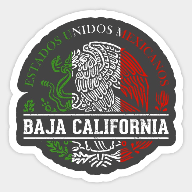 Baja California Mexican Flag Bandera Mexicana Sticker by Cibernetico